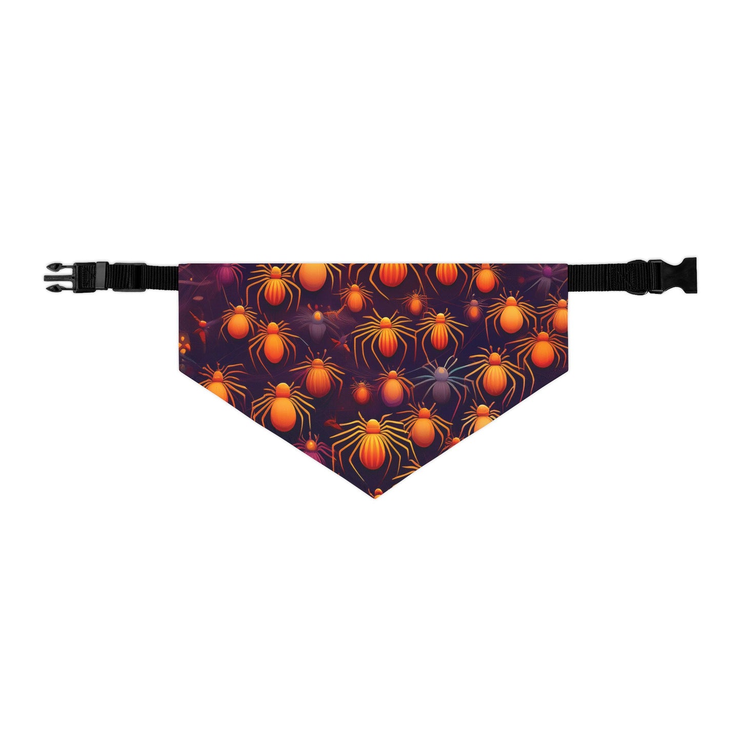 Halloween Pet Bandana Collar - Orange Spider Design