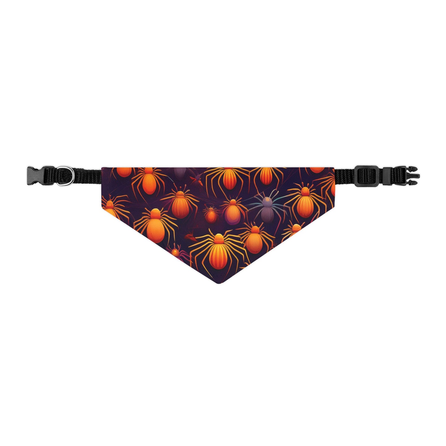 Halloween Pet Bandana Collar - Orange Spider Design