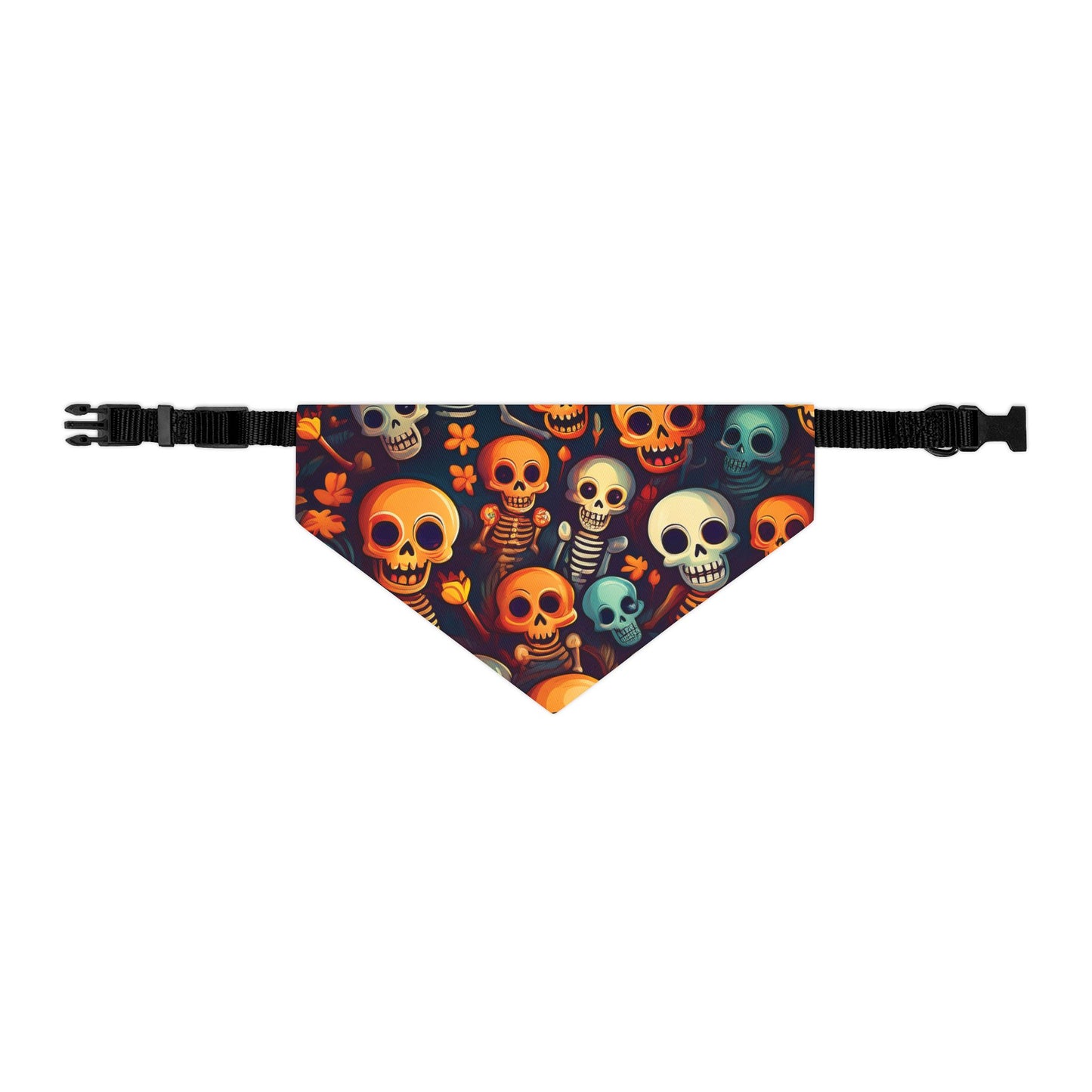 Halloween Pet Bandana Collar - Laughing Skeletons Design