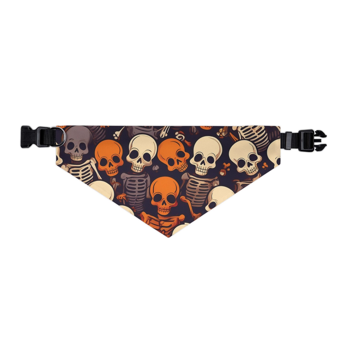 Halloween Pet Bandana Collar - Creepy Skeleton Design