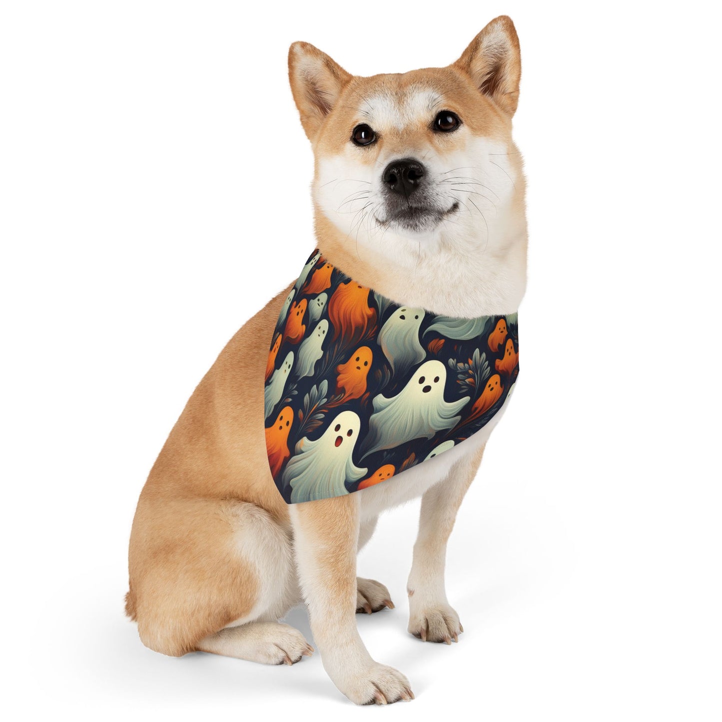 Halloween Pet Bandana Collar - Fun Ghost Design