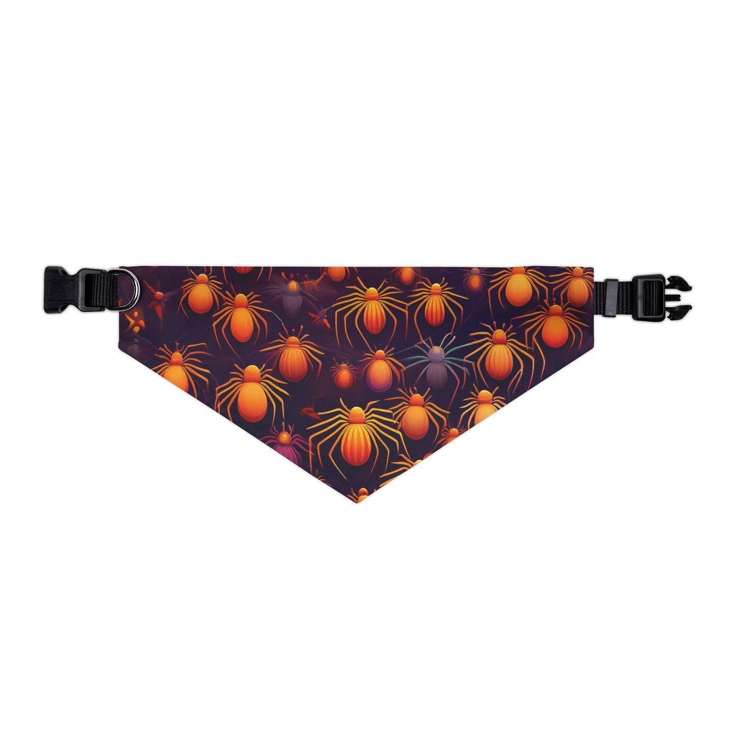 Halloween Pet Bandana Collar - Orange Spider Design