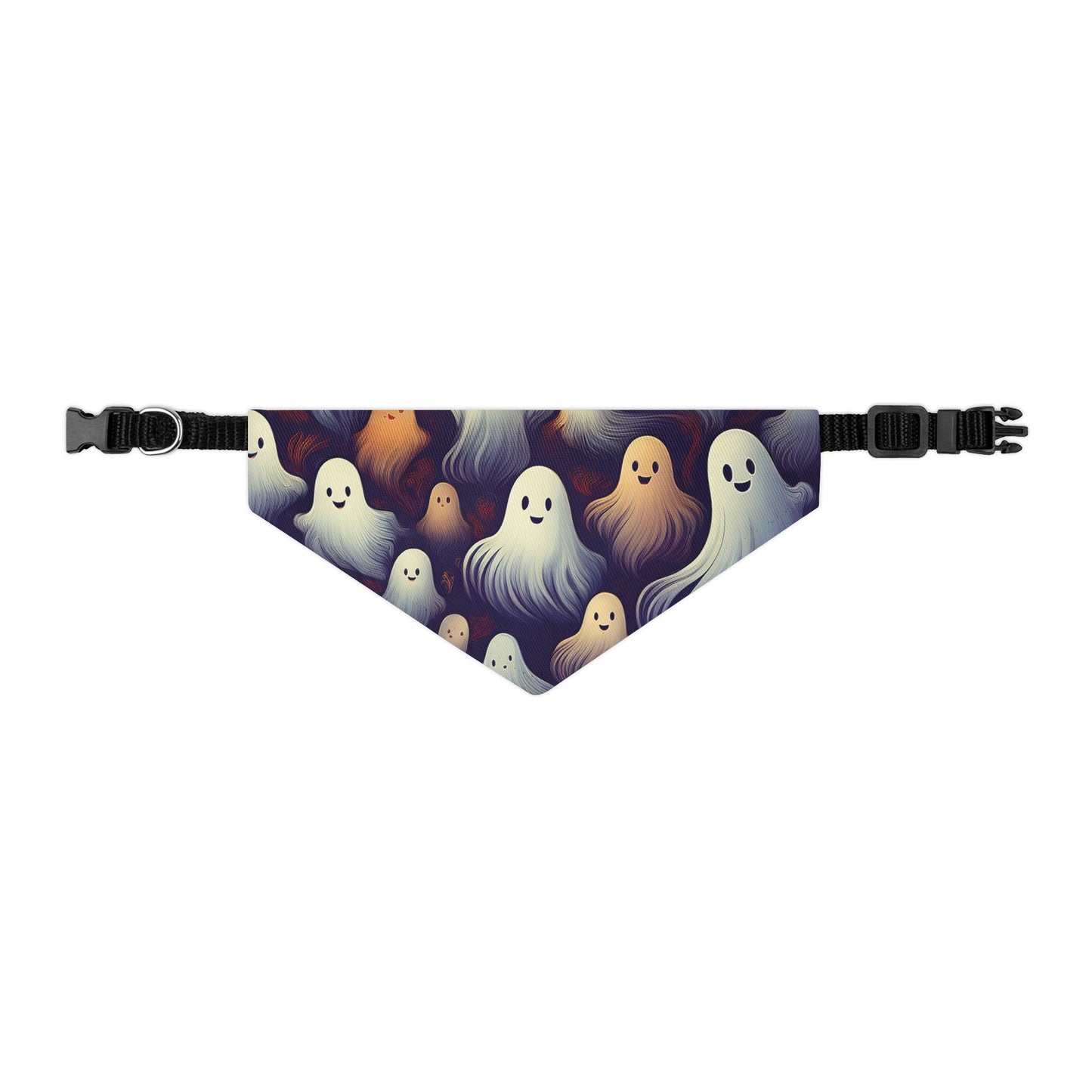 Halloween Pet Bandana Collar - Happy Ghost Design