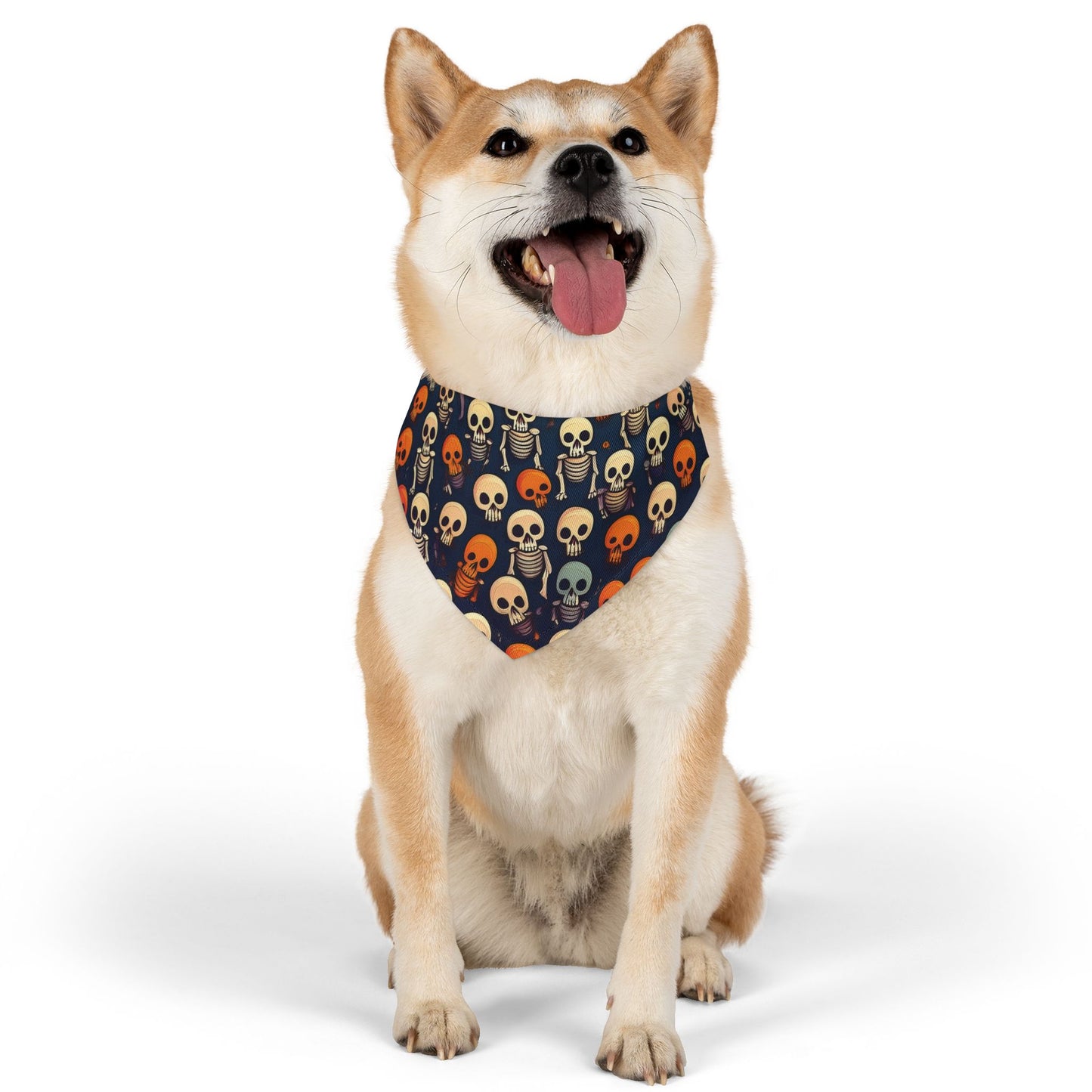 Halloween Pet Bandana Collar - Skull Skeleton Design