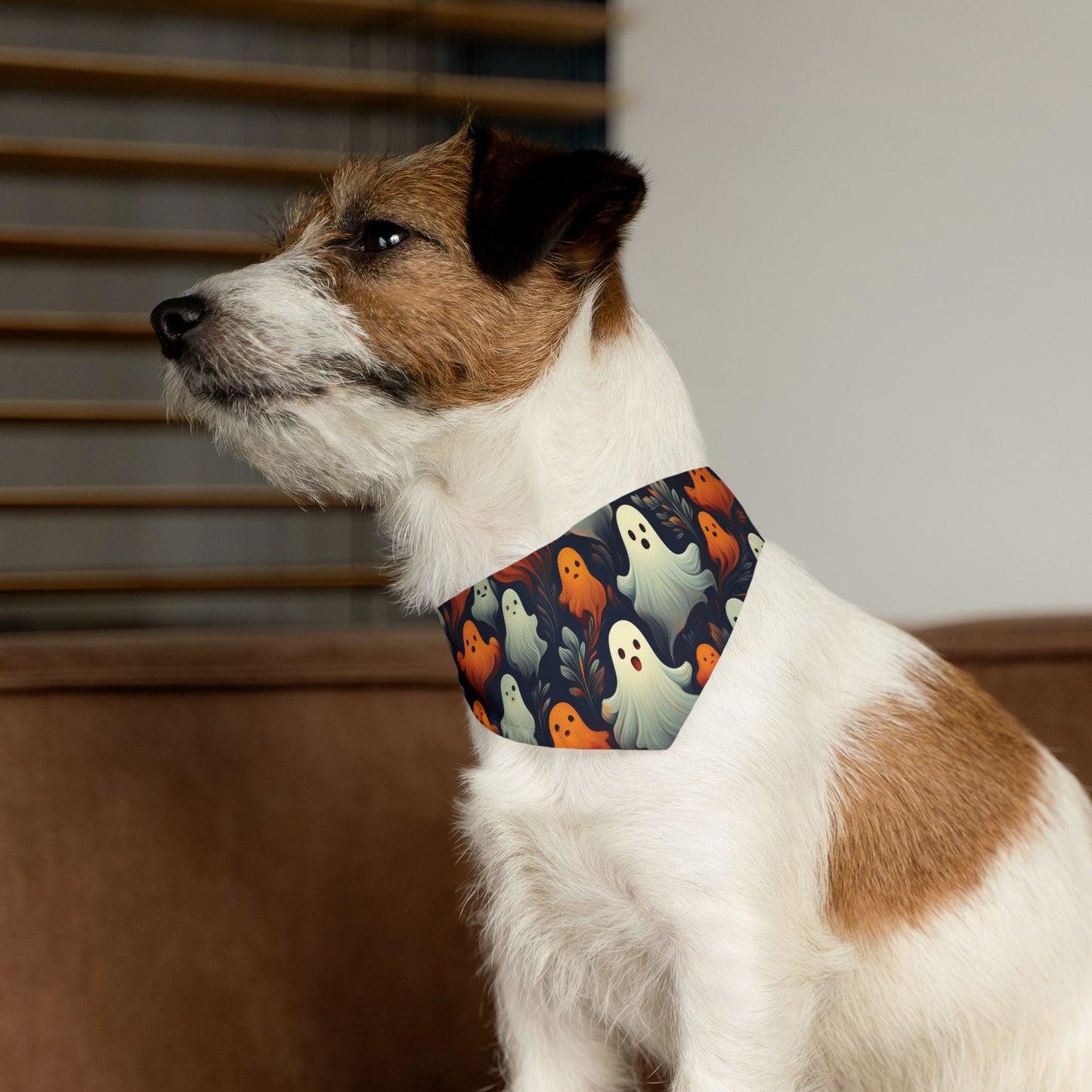 Halloween Pet Bandana Collar - Fun Ghost Design