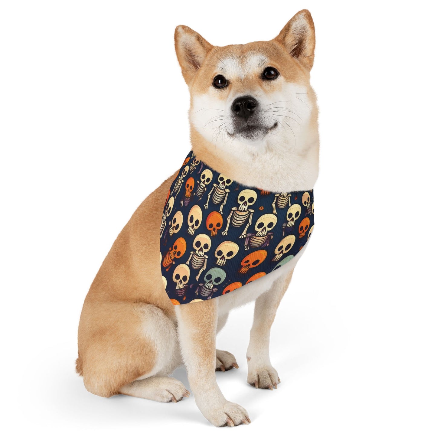 Halloween Pet Bandana Collar - Skull Skeleton Design