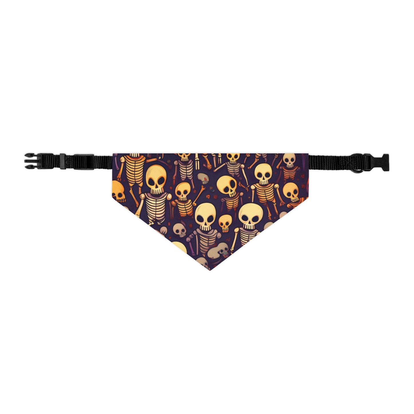 Halloween Pet Bandana Collar - Haunted Skeletons Design