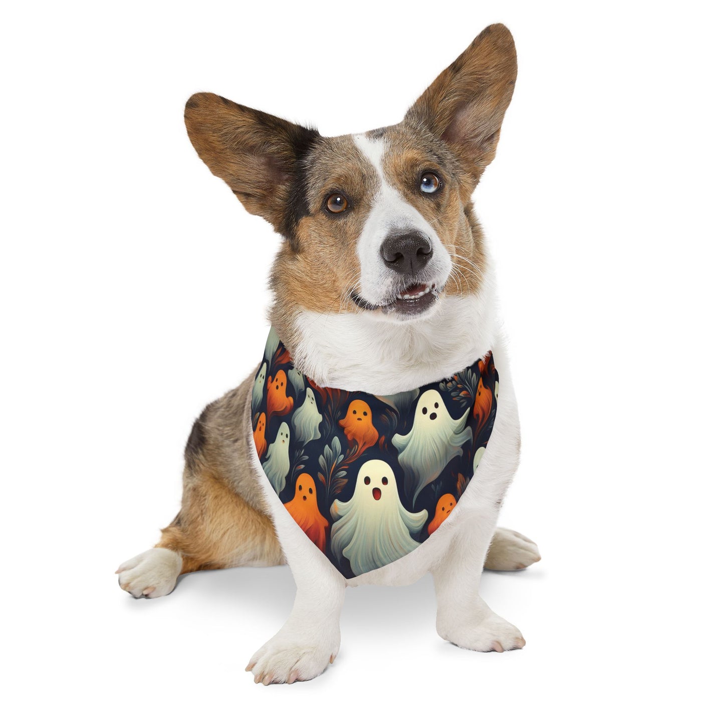 Halloween Pet Bandana Collar - Fun Ghost Design