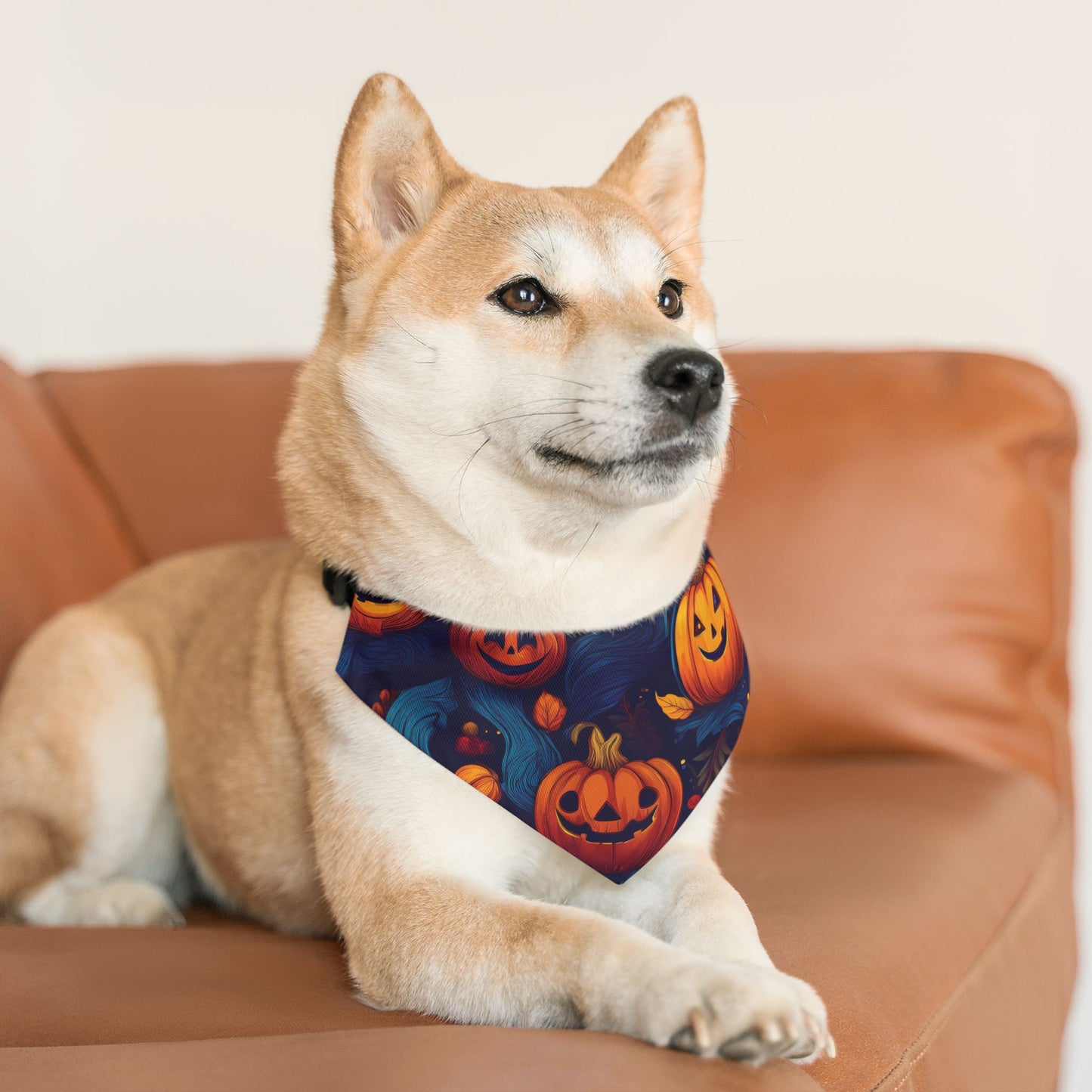 Halloween Pet Bandana Collar - Pumpkin Design