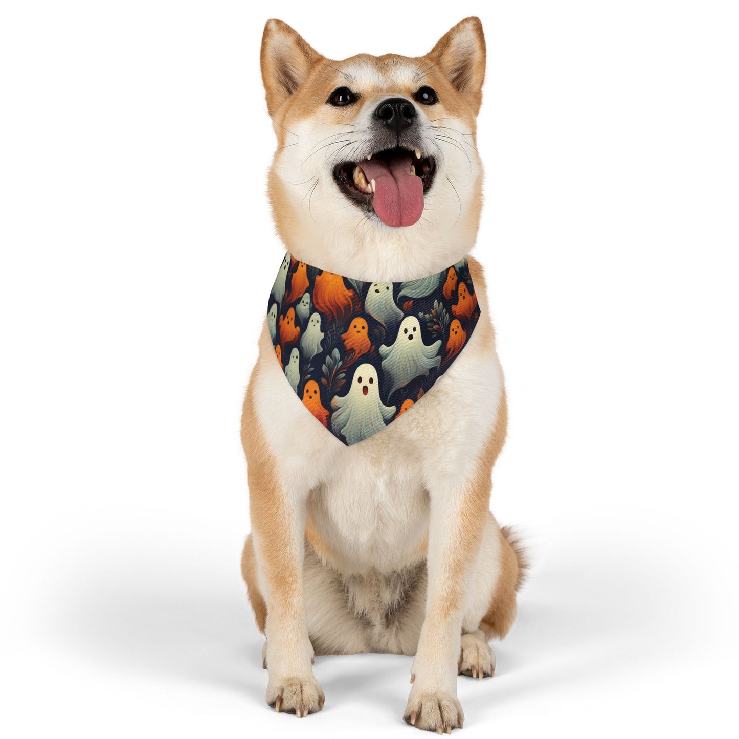 Halloween Pet Bandana Collar - Fun Ghost Design
