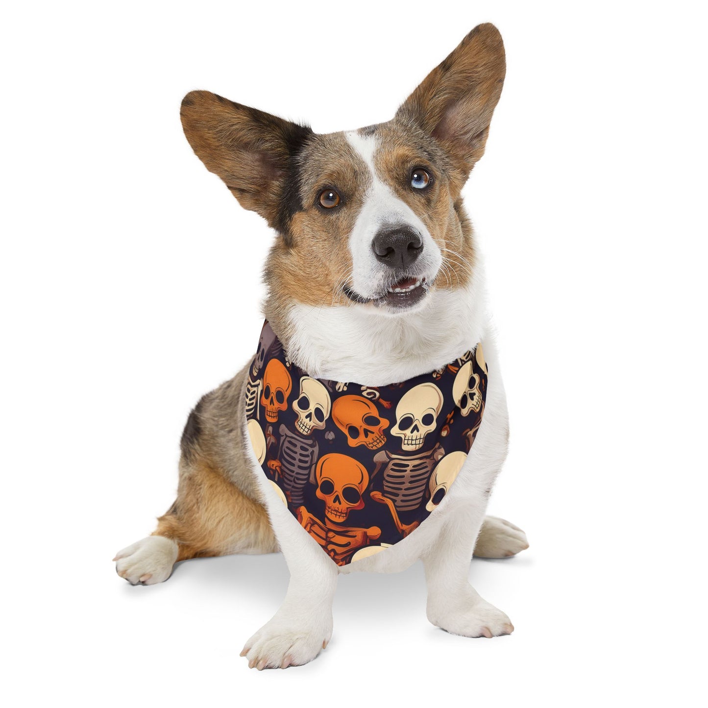 Halloween Pet Bandana Collar - Creepy Skeleton Design