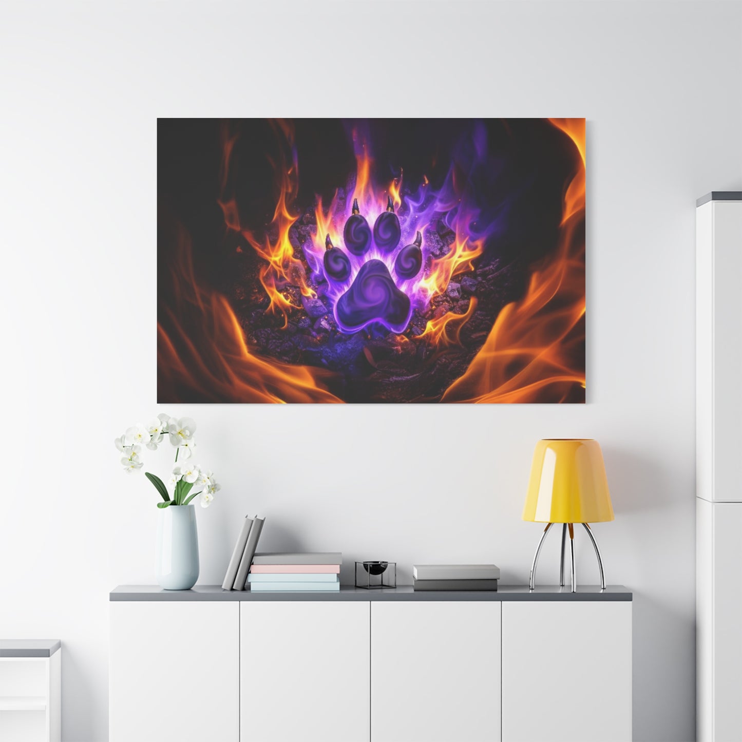 Flaming Paw Canvas