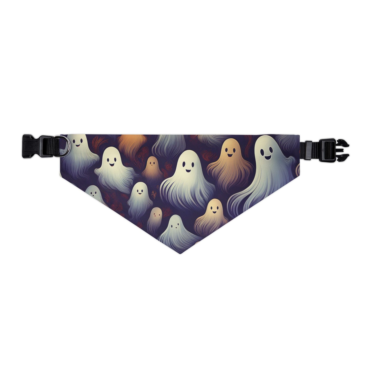 Halloween Pet Bandana Collar - Happy Ghost Design