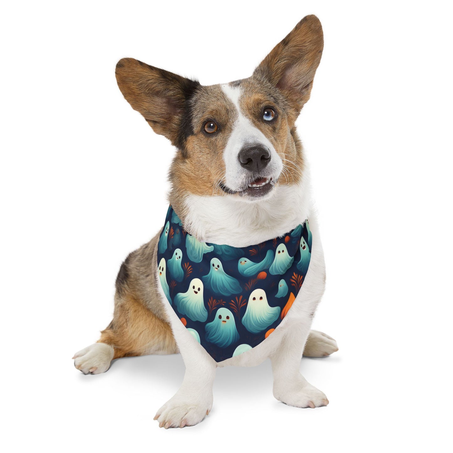 Halloween Pet Bandana Collar - Spooky Ghost Design