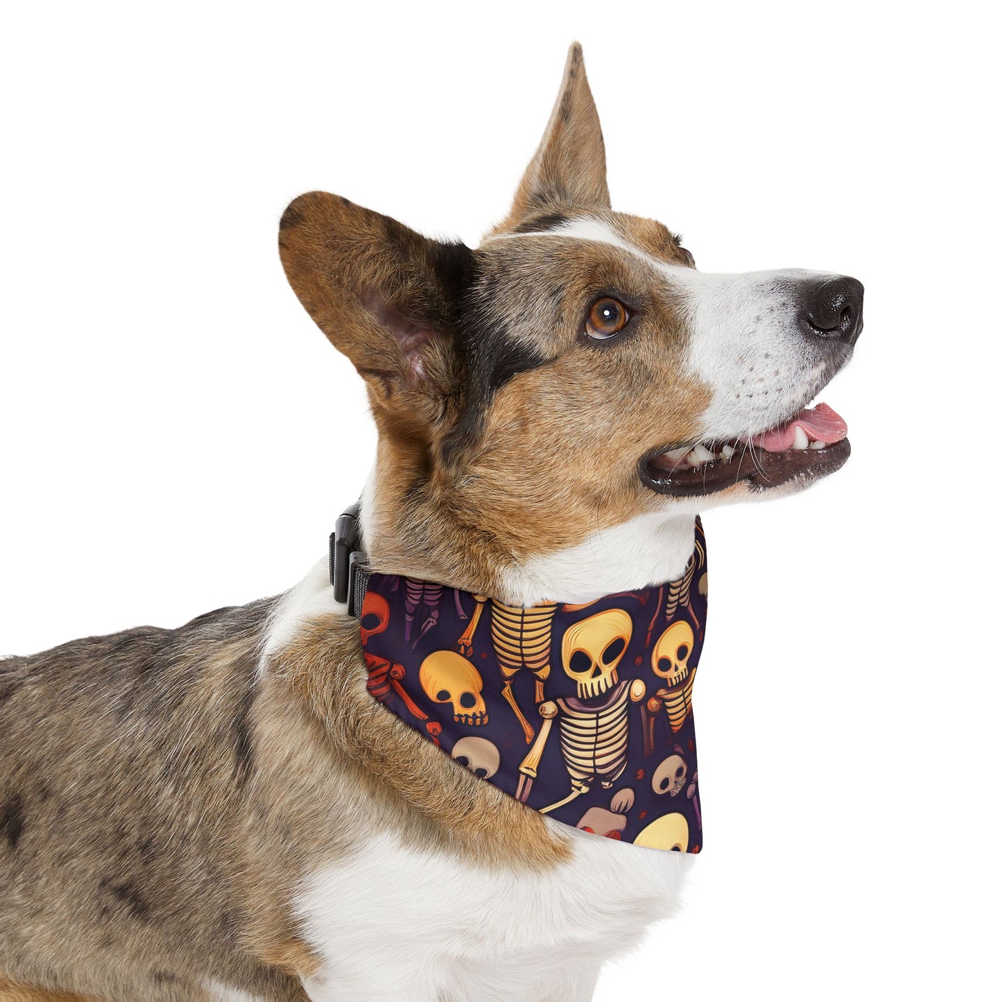 Halloween Pet Bandana Collar - Haunted Skeletons Design