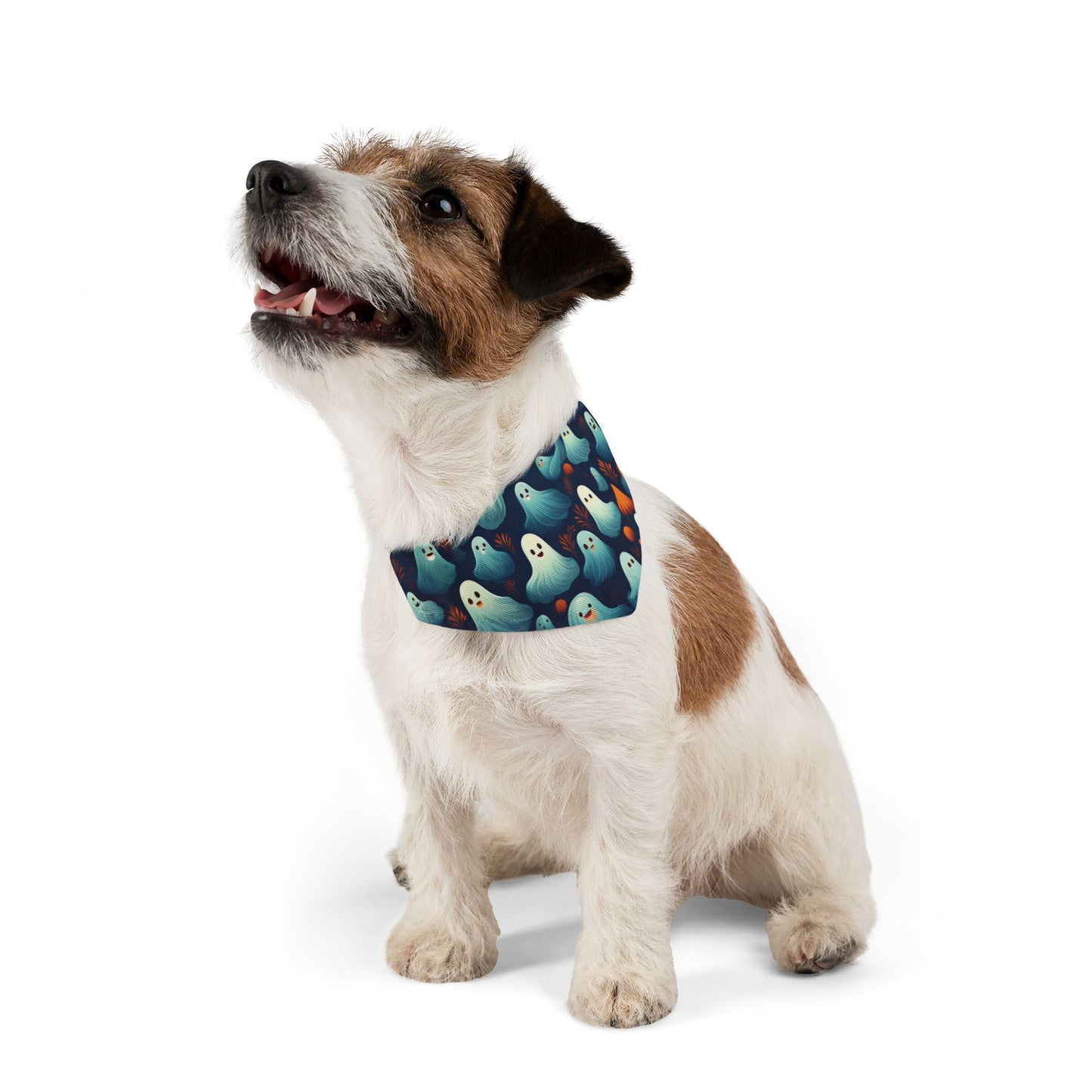 Halloween Pet Bandana Collar - Spooky Ghost Design