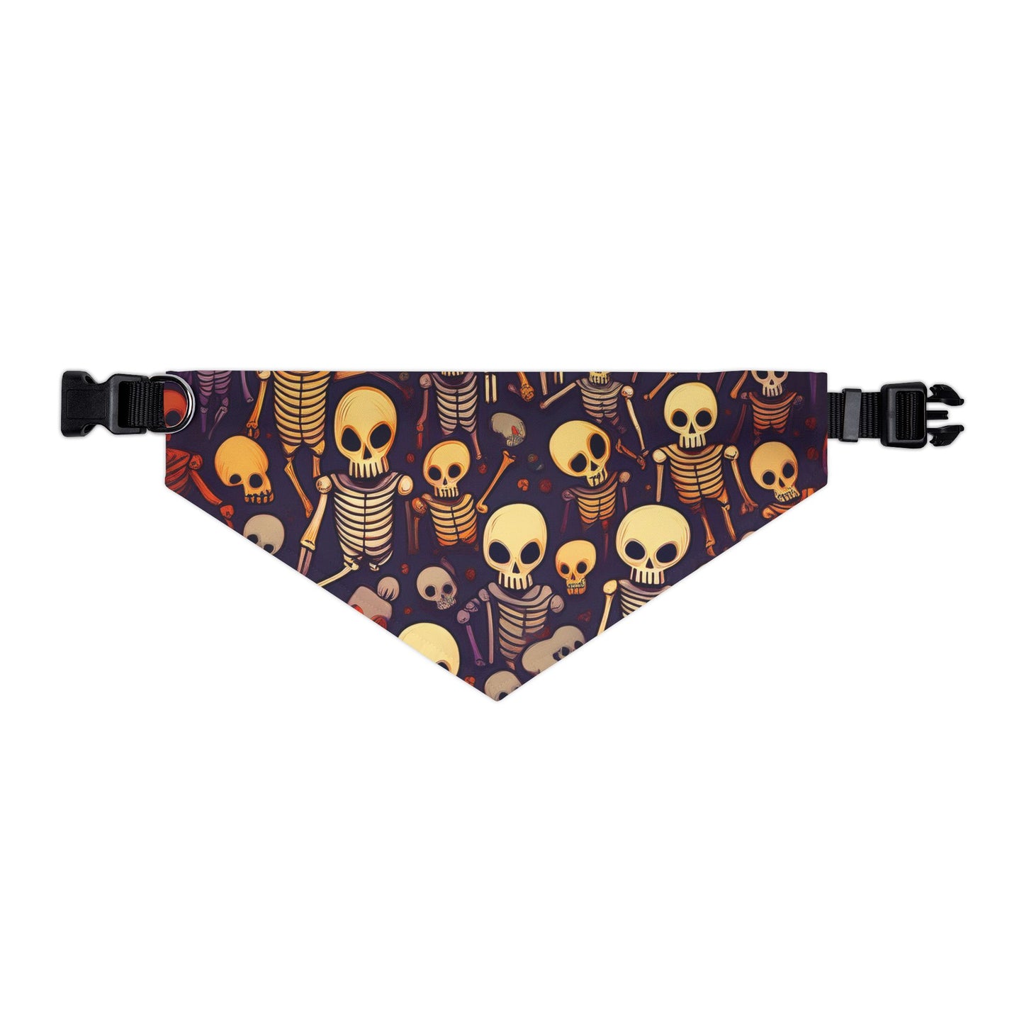 Halloween Pet Bandana Collar - Haunted Skeletons Design