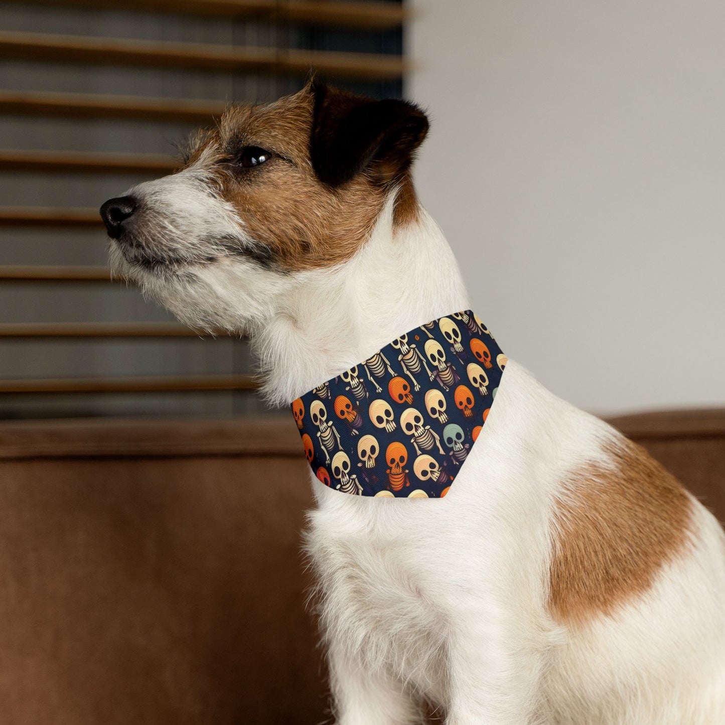 Halloween Pet Bandana Collar - Skull Skeleton Design