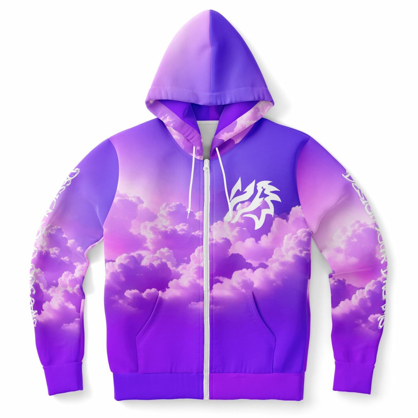 Design Your Dreams - Purple and White Zip up Hoodie