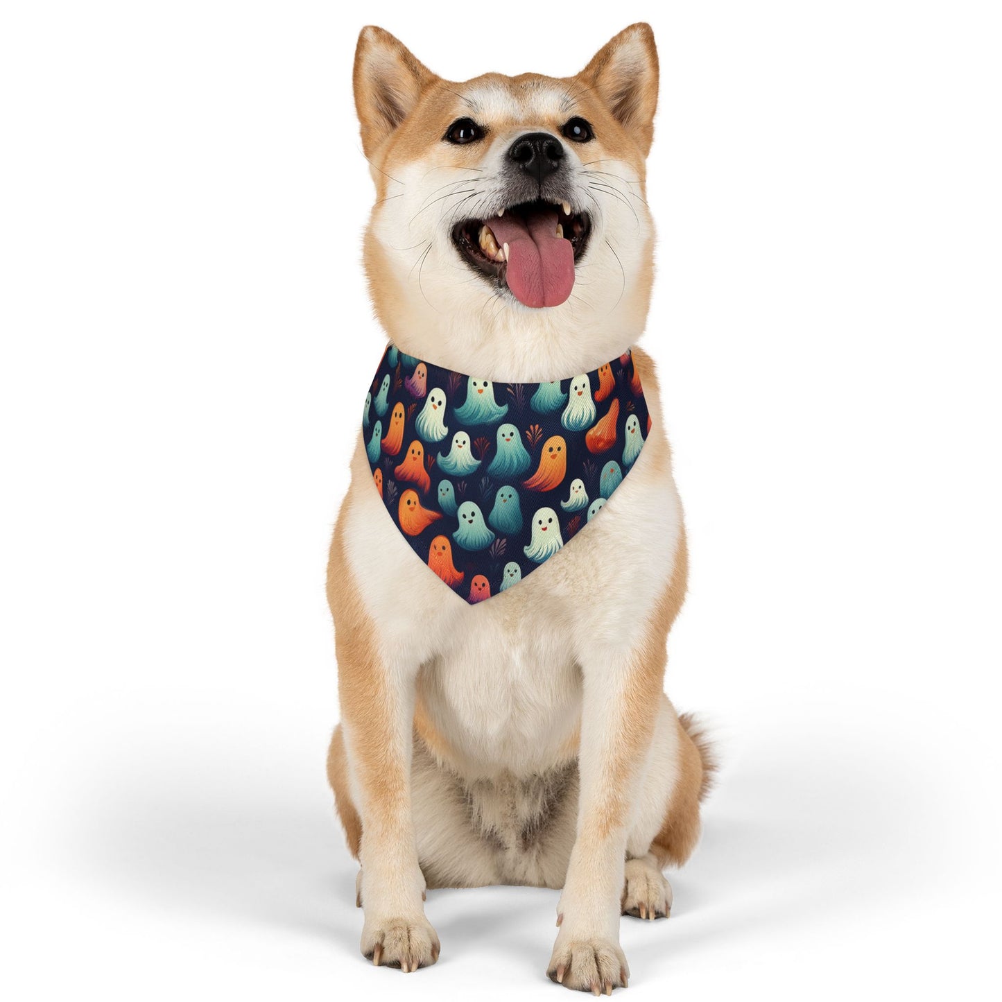 Halloween Pet Bandana Collar - Cute Ghost Design