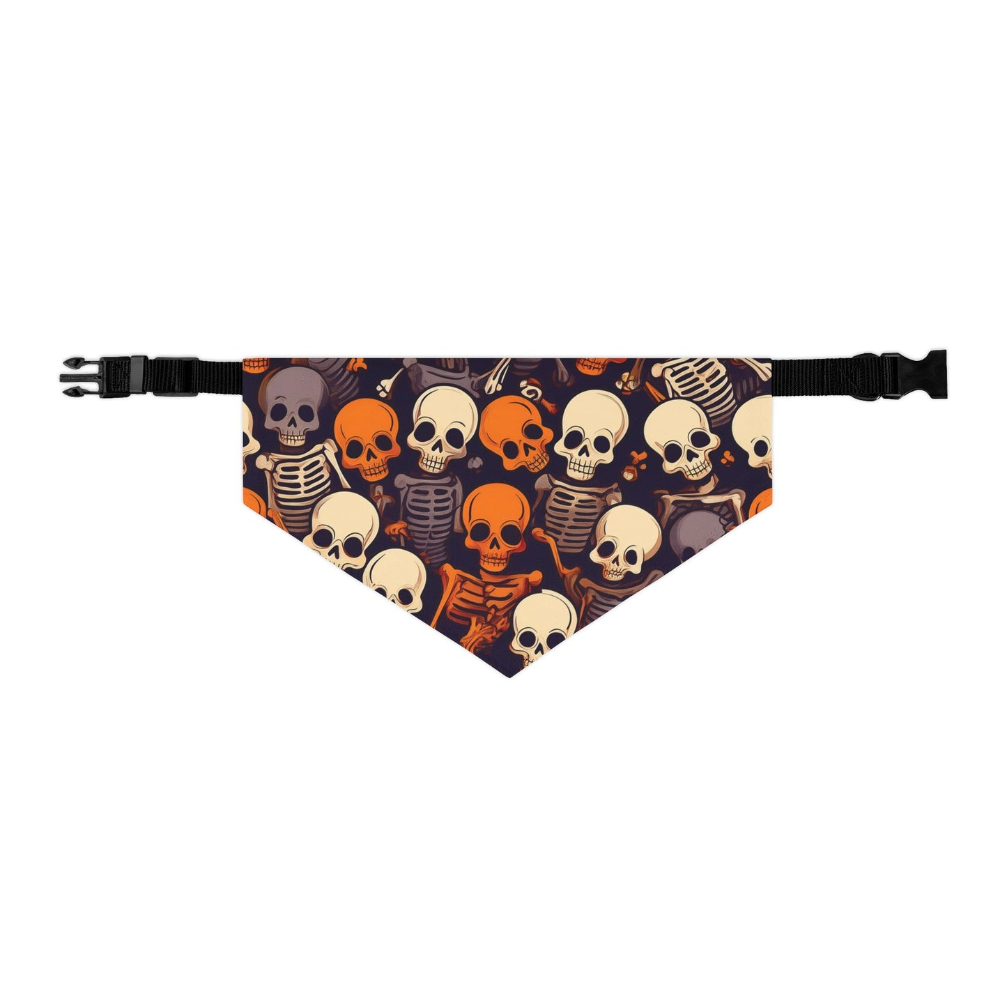 Halloween Pet Bandana Collar - Creepy Skeleton Design