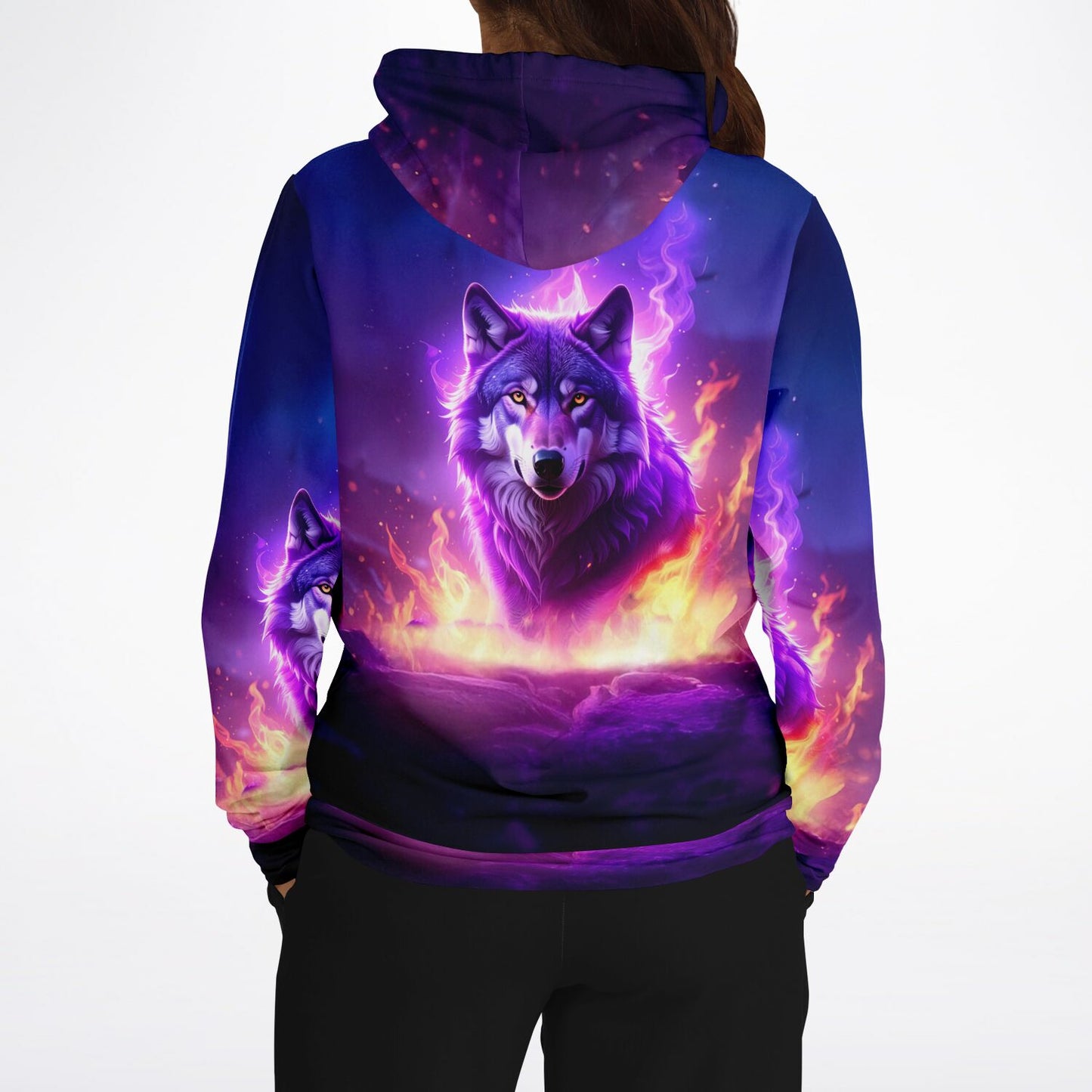 Purple wolf - Athletic Hoodie