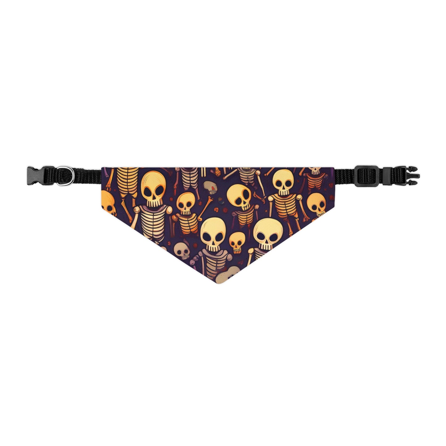 Halloween Pet Bandana Collar - Haunted Skeletons Design