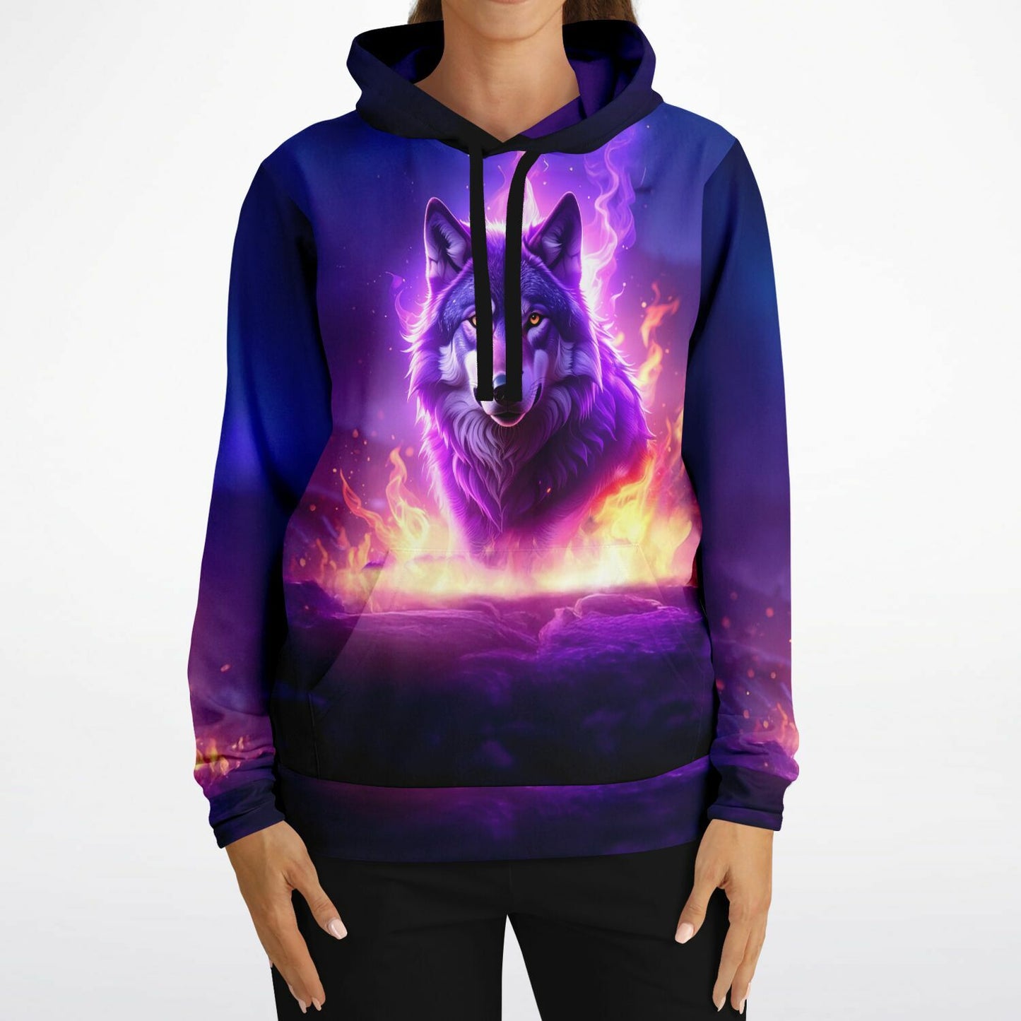 Purple wolf - Athletic Hoodie