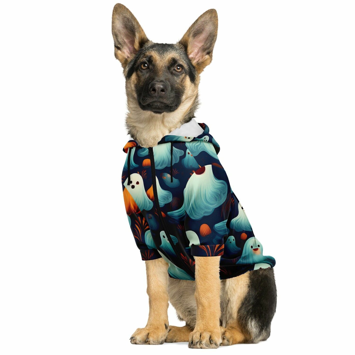 Halloween Dog Zip-Up Hoodie - Ghost