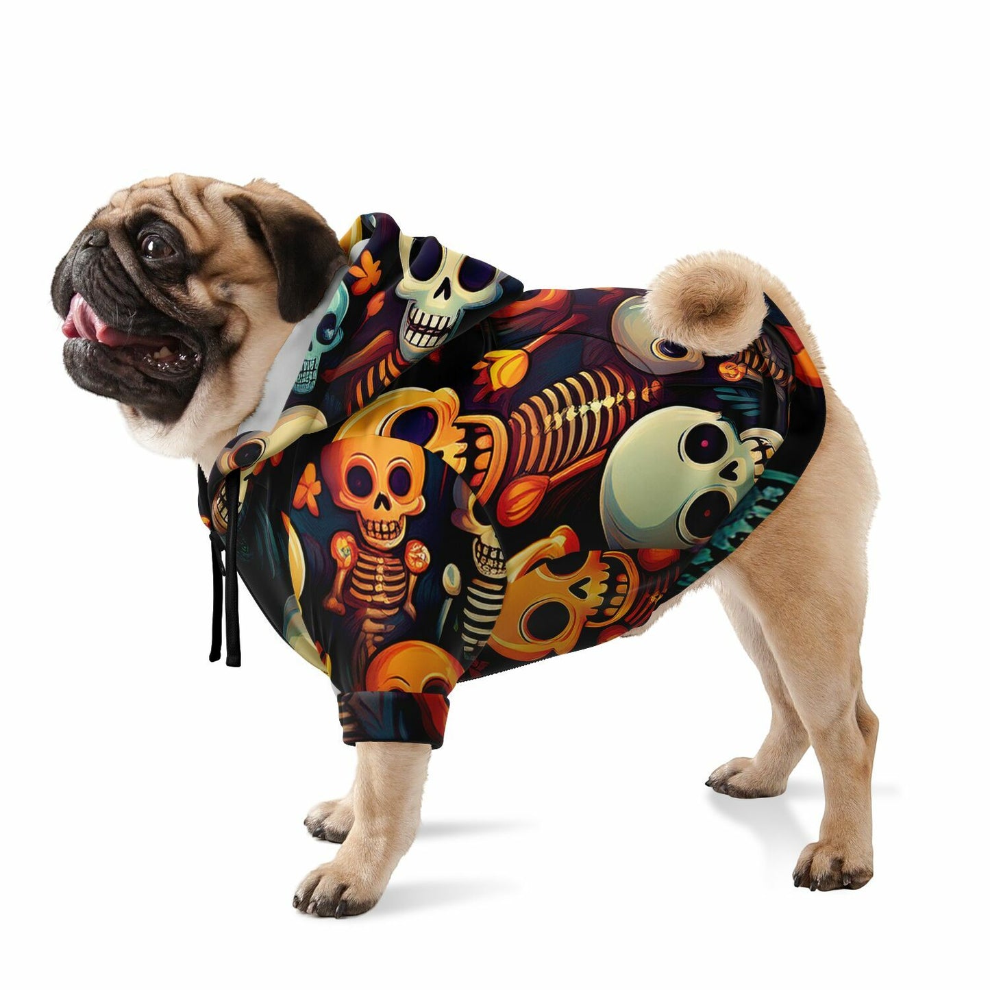 Halloween Dog Zip-Up Hoodie - Skeleton