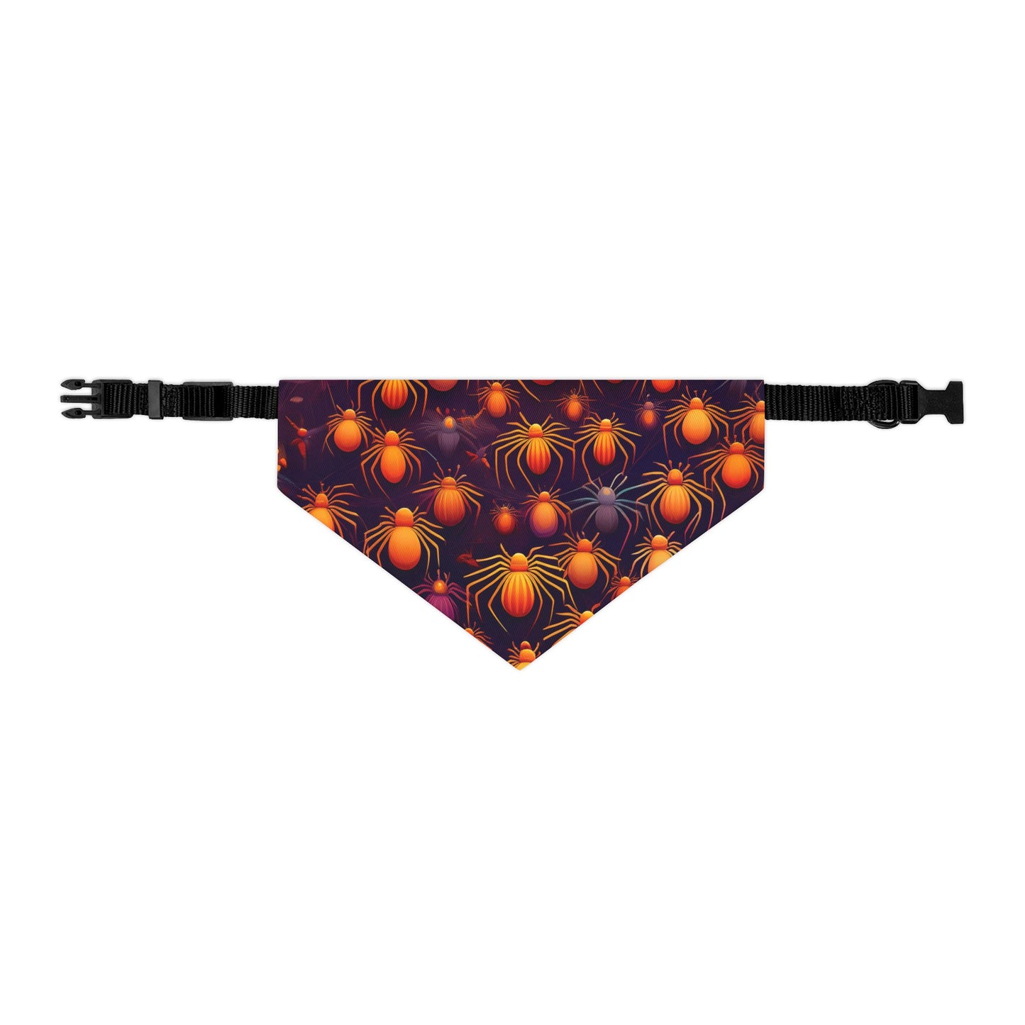 Halloween Pet Bandana Collar - Orange Spider Design