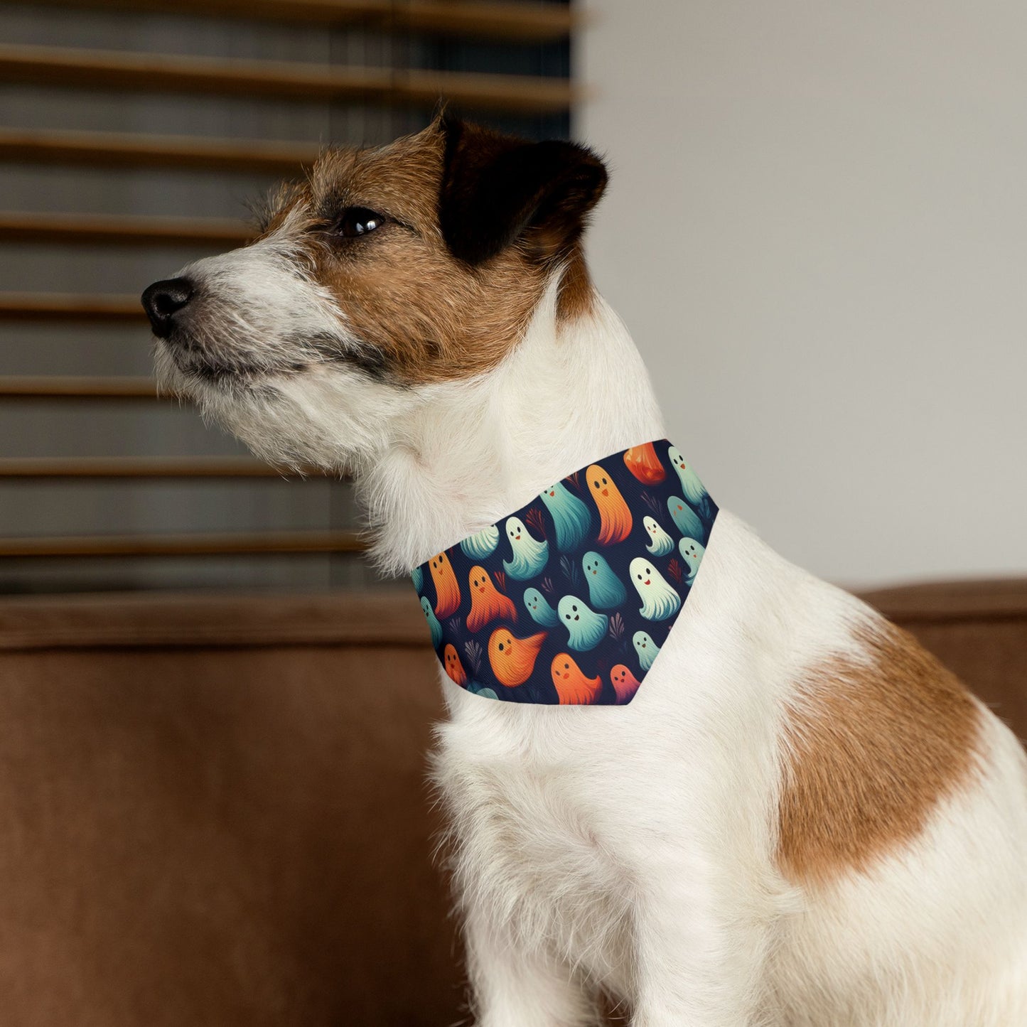Halloween Pet Bandana Collar - Cute Ghost Design