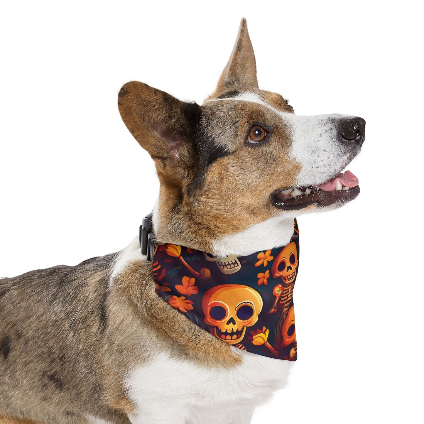 Halloween Pet Bandana Collar - Laughing Skeletons Design