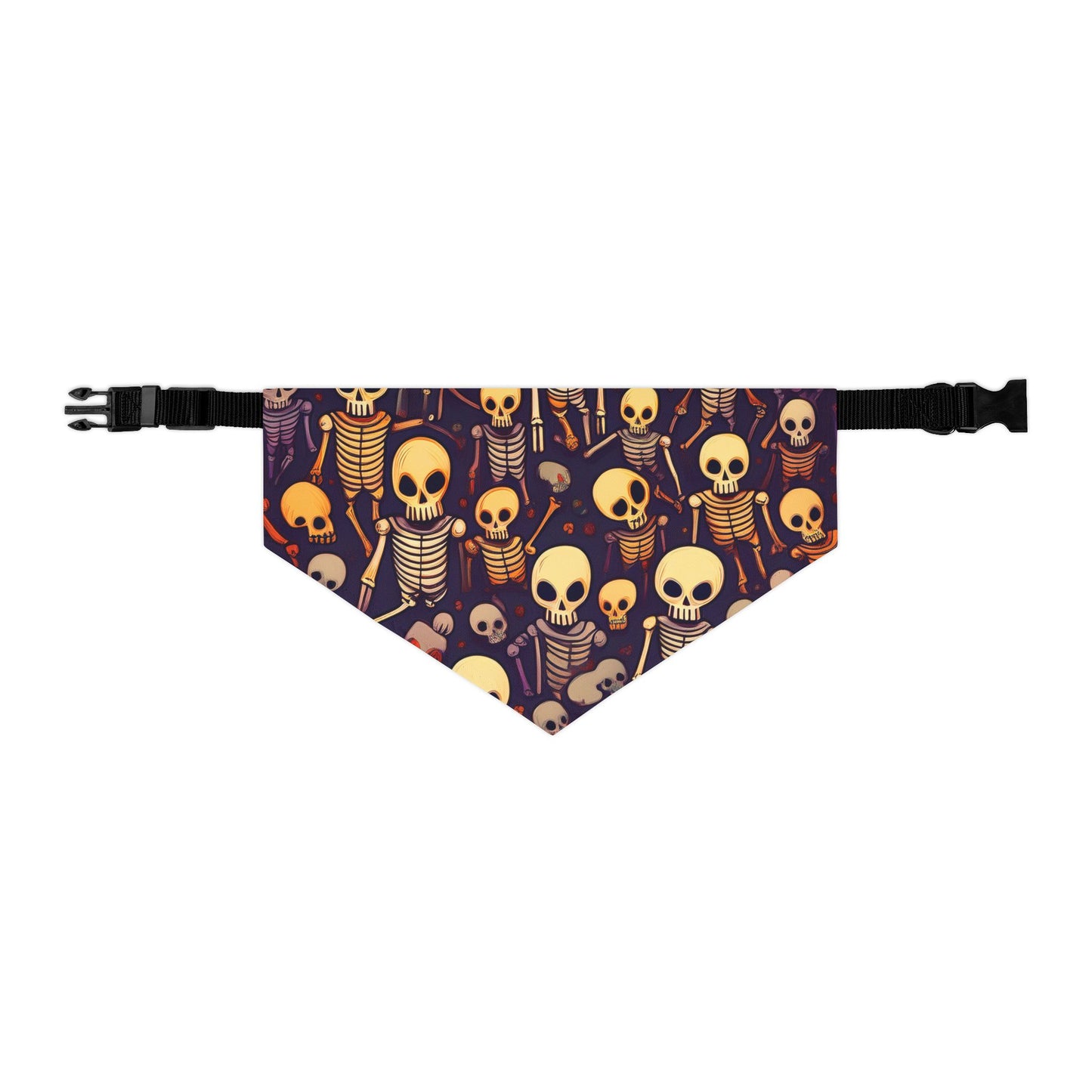 Halloween Pet Bandana Collar - Haunted Skeletons Design