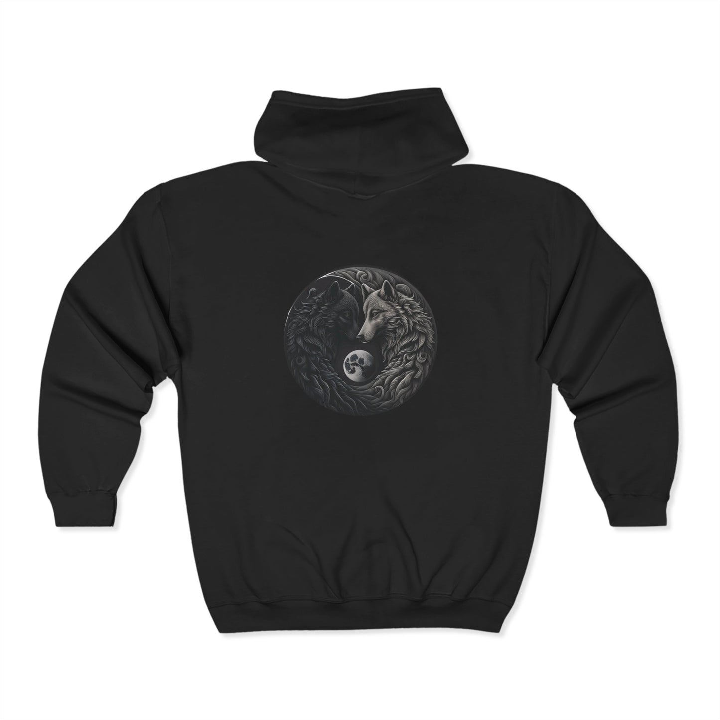Black and White Wolf Hoodie