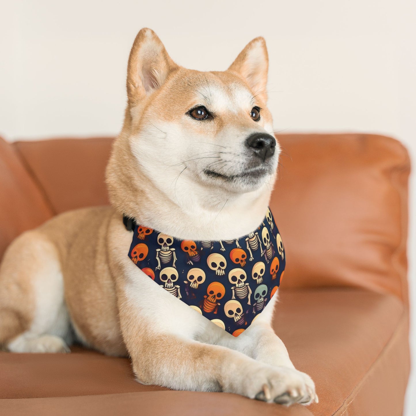 Halloween Pet Bandana Collar - Skull Skeleton Design