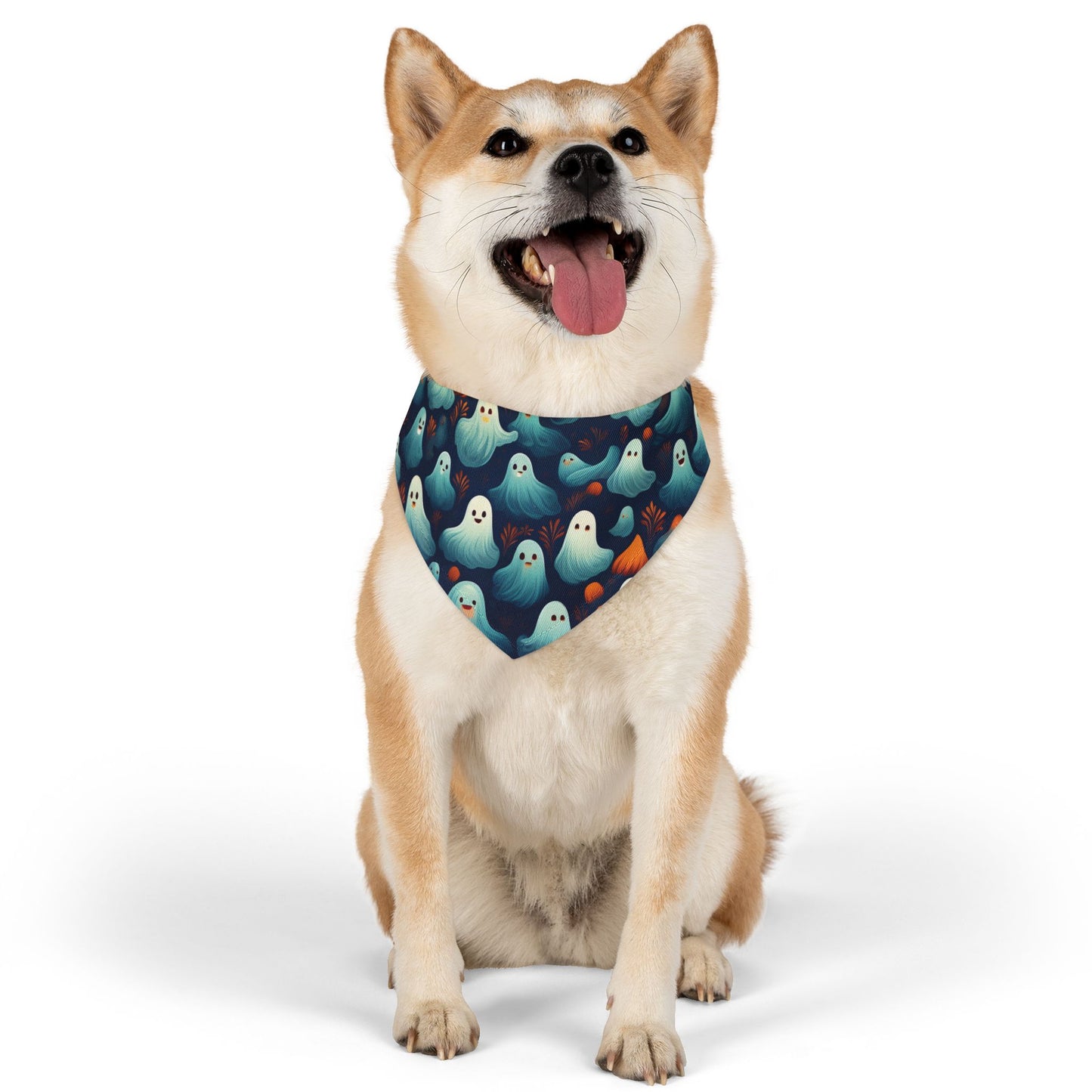 Halloween Pet Bandana Collar - Spooky Ghost Design