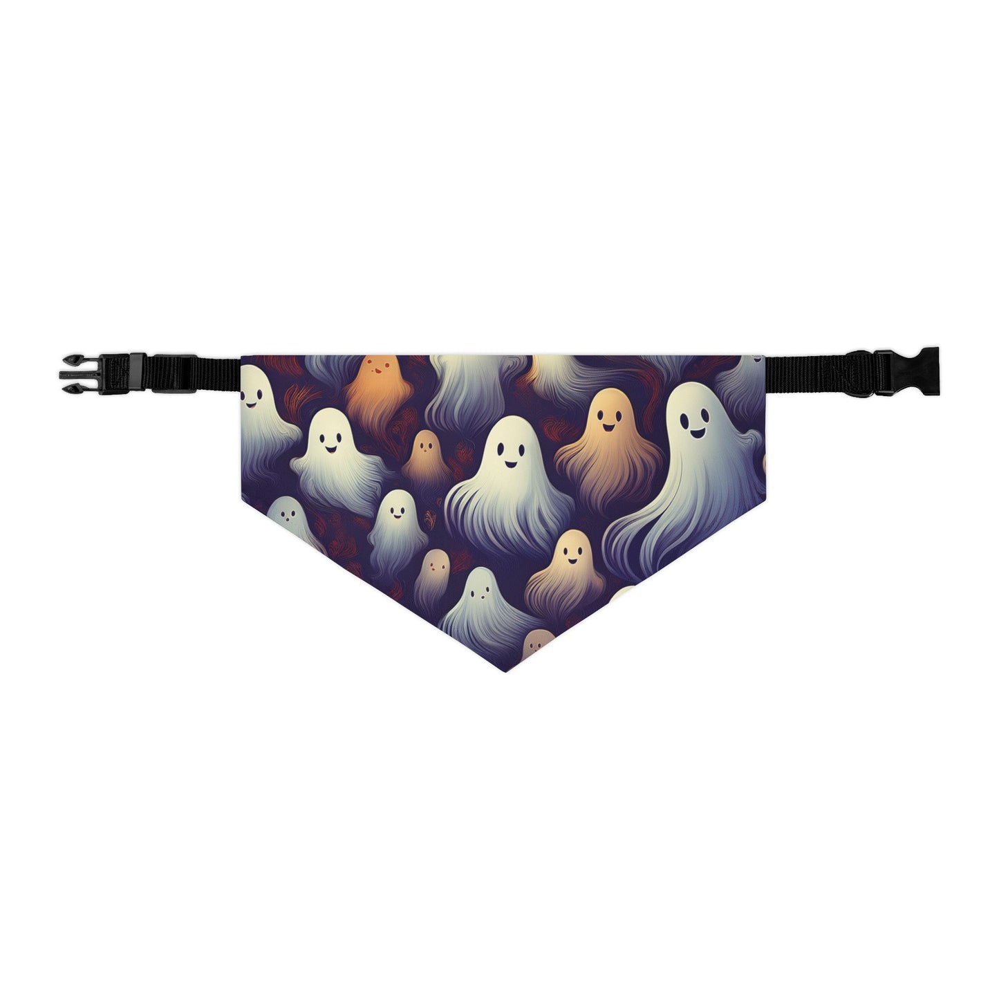 Halloween Pet Bandana Collar - Happy Ghost Design