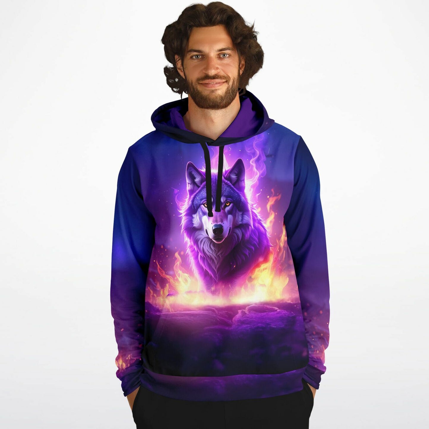 Purple wolf - Athletic Hoodie