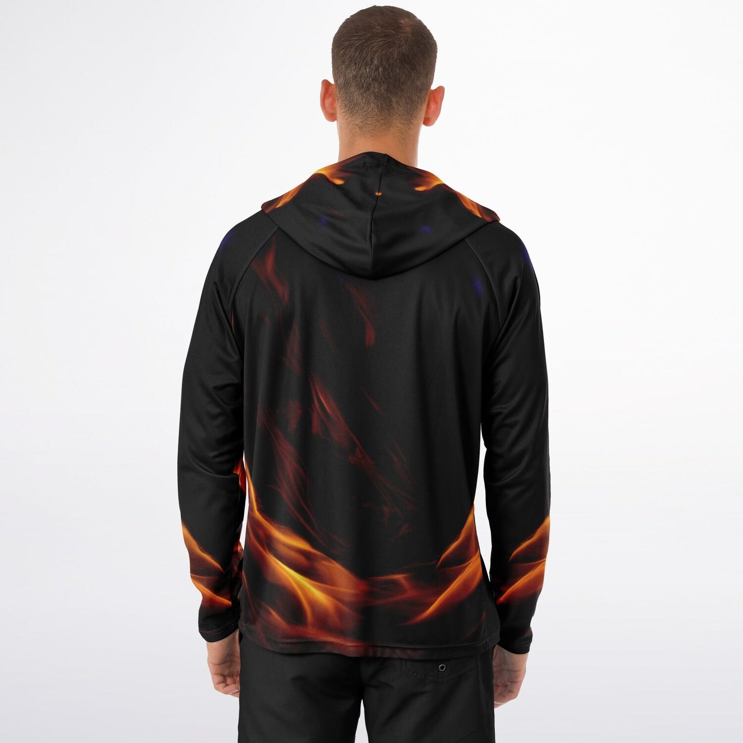 Men's Long Sleeve Hooded Performance Shirt - AOP