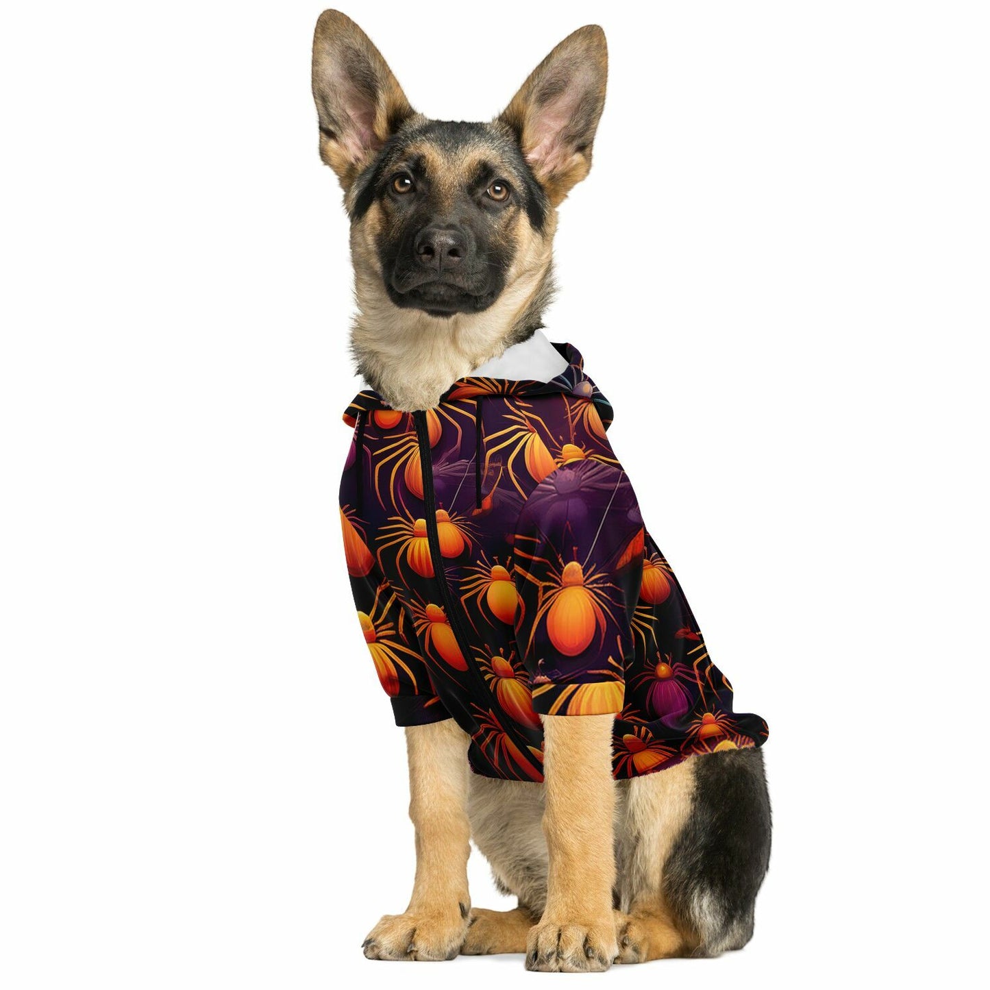 Halloween Dog Zip-Up Hoodie - Spider