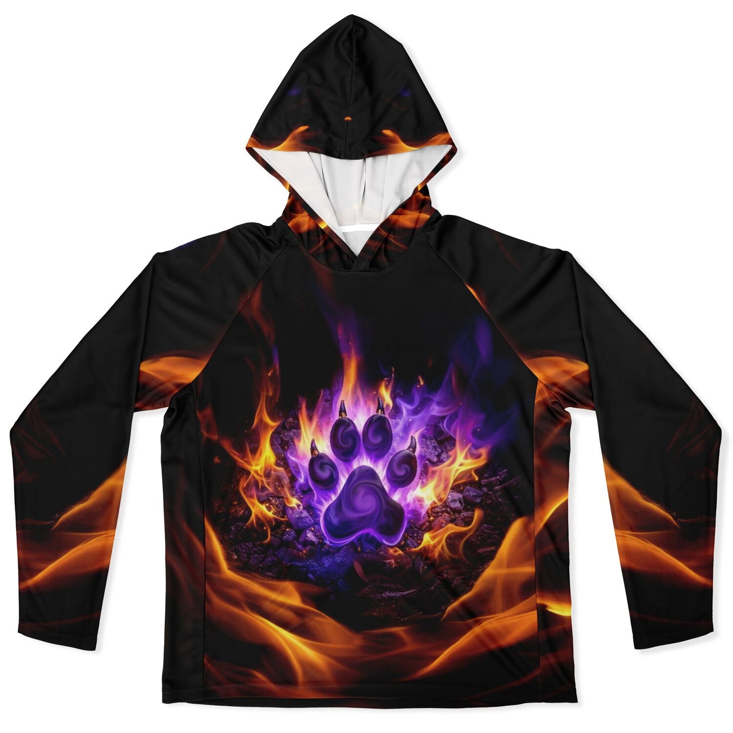 Men's Long Sleeve Hooded Performance Shirt - AOP