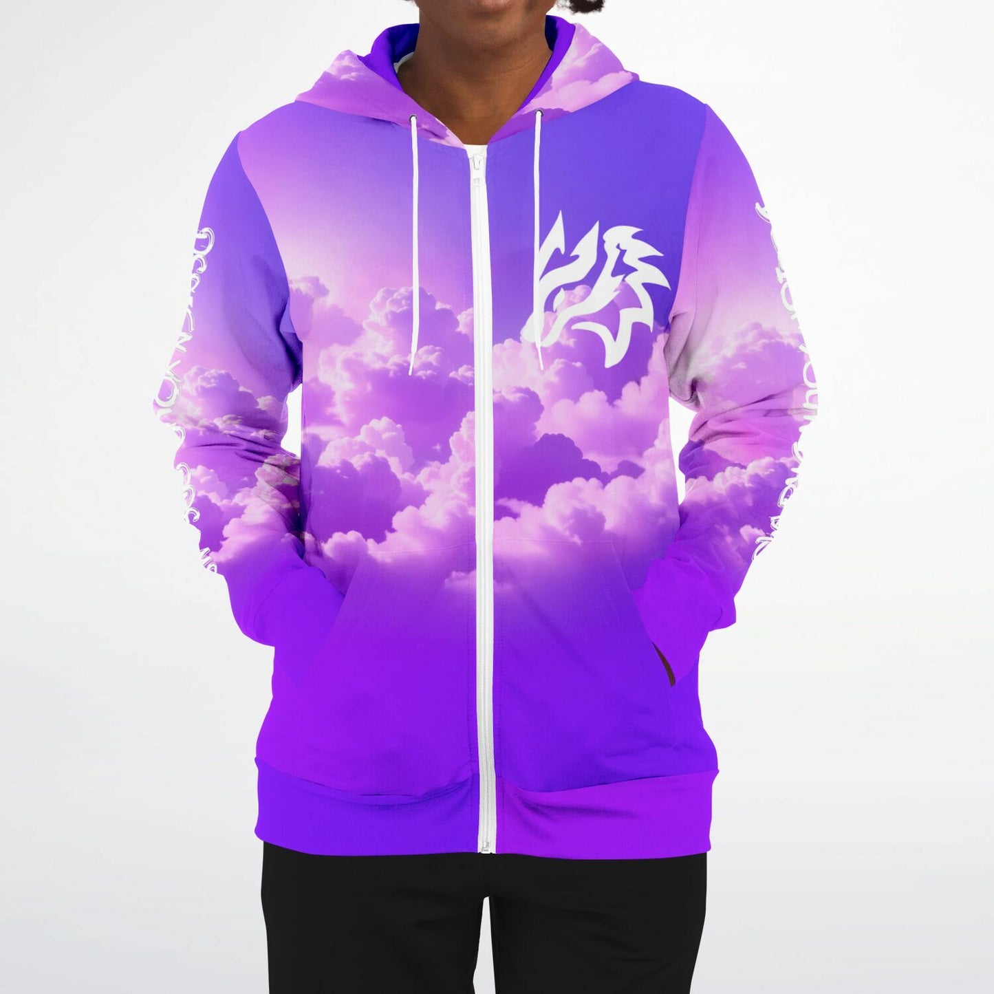 Design Your Dreams - Purple and White Zip up Hoodie