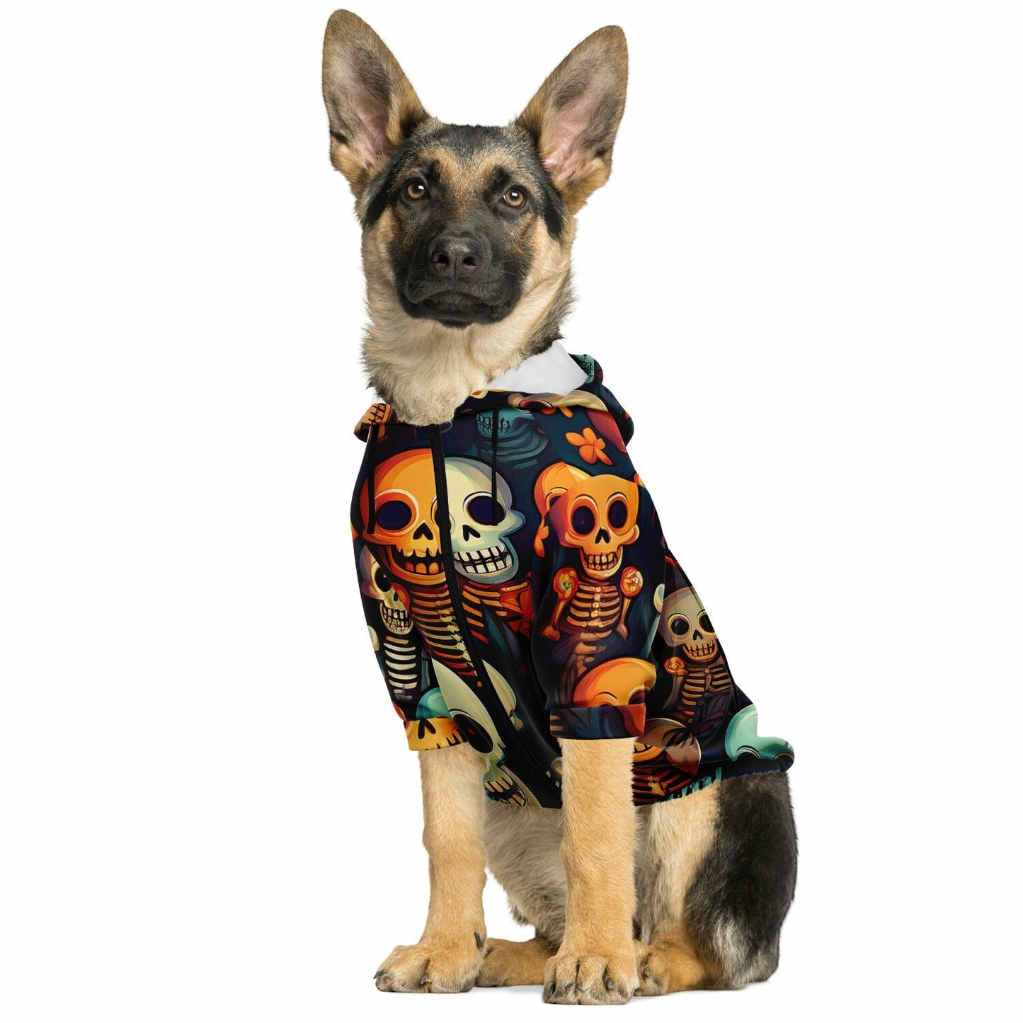 Halloween Dog Zip-Up Hoodie - Skeleton