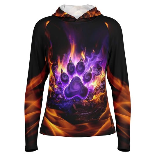 Women's Long Sleeve Hooded Performance Shirt - AOP