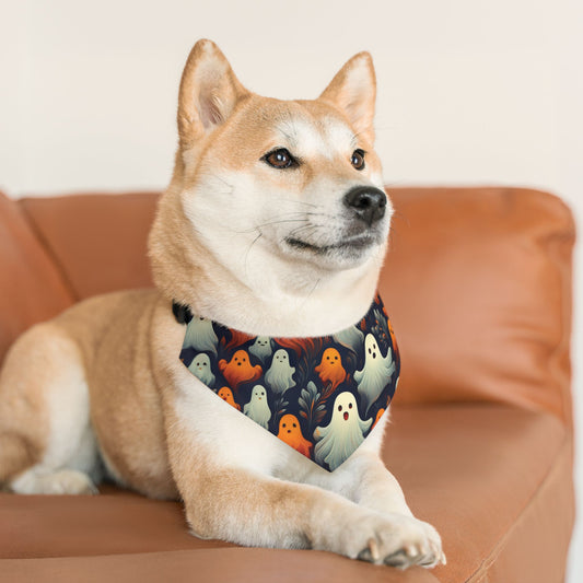 Halloween Pet Bandana Collar - Fun Ghost Design