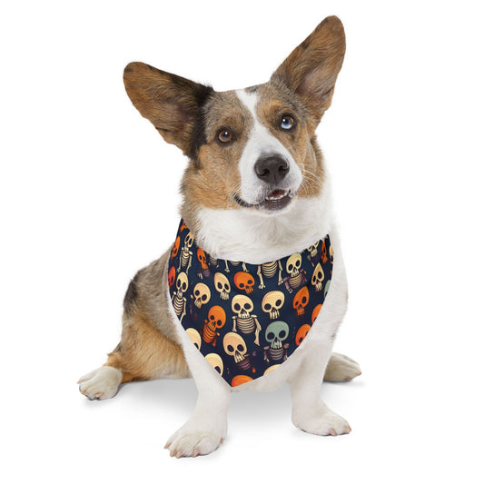 Halloween Pet Bandana Collar - Skull Skeleton Design