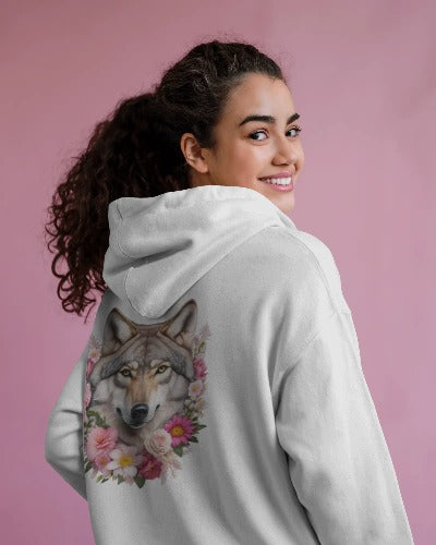 Flower Wolf Hooded Sweatshirt