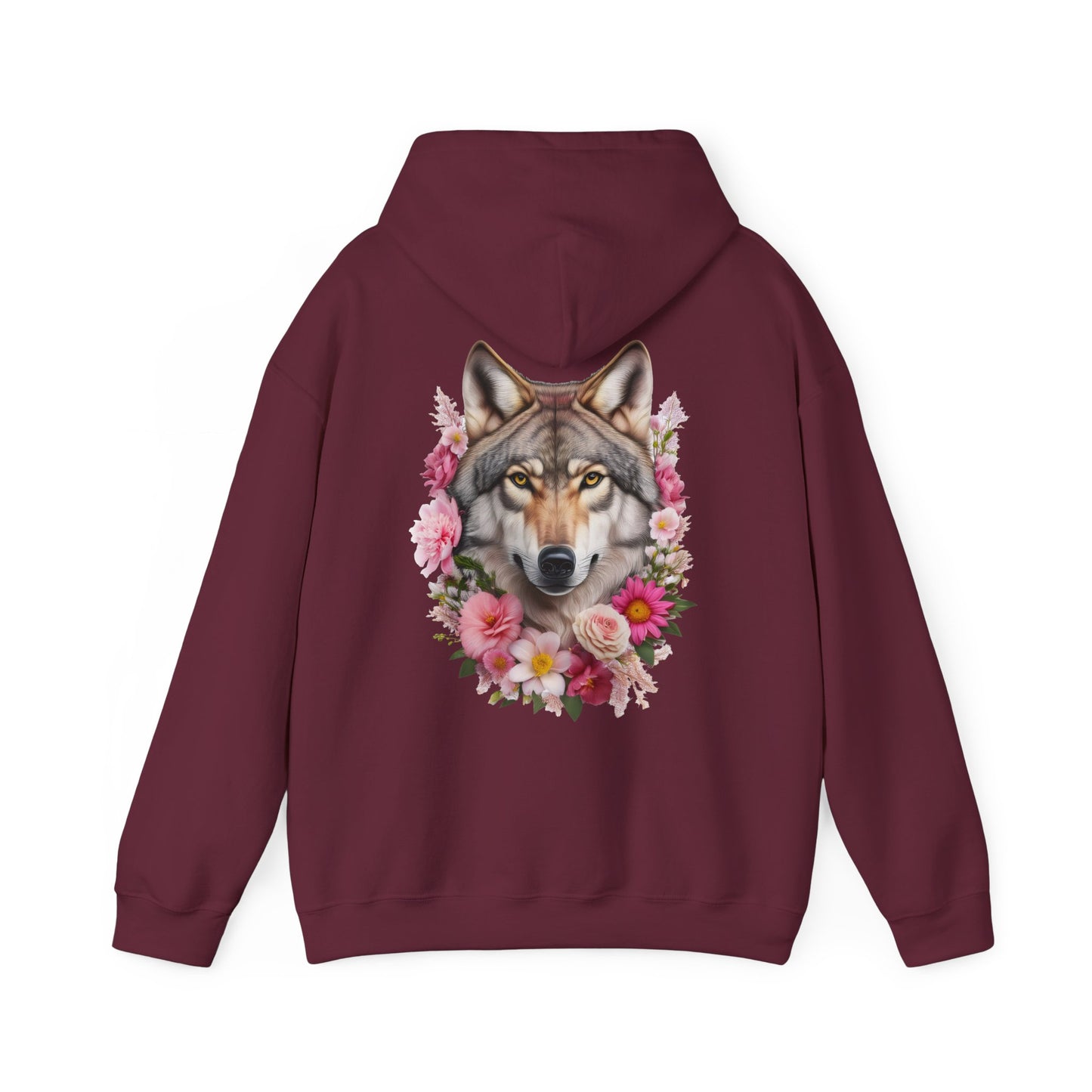 Flower Wolf Hooded Sweatshirt