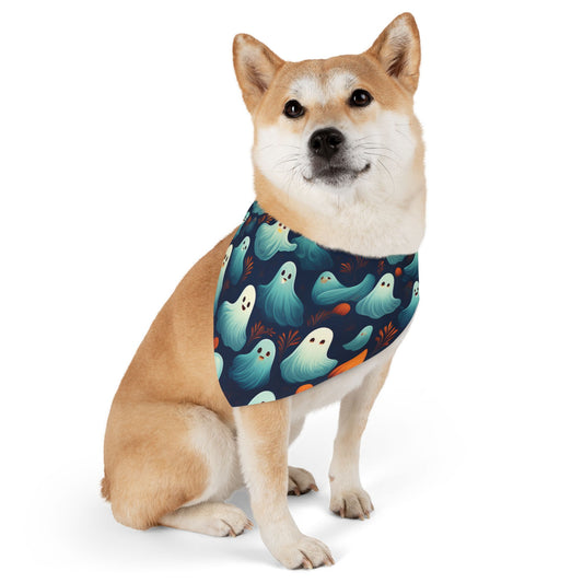 Halloween Pet Bandana Collar - Spooky Ghost Design